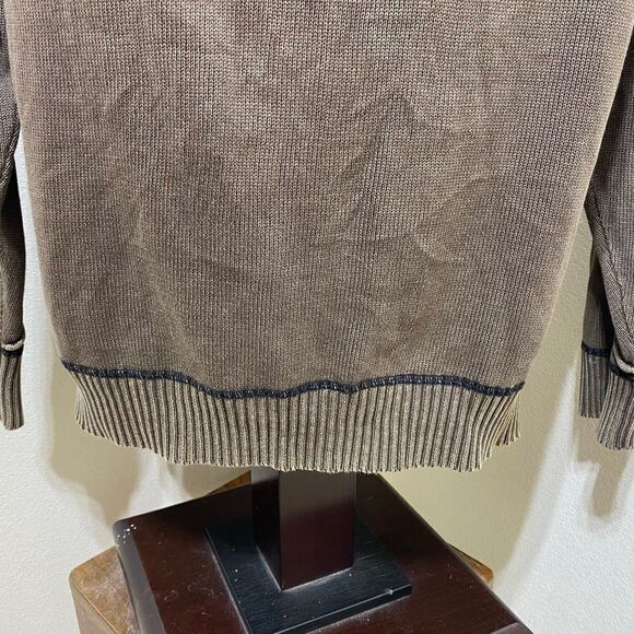 BKE Buckle Sweater Mens Size XL Athletic Fit Long Sleeve Brown 1/4 Zip Pullover - Picture 3 of 8